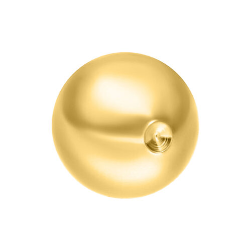 Sfera Clip In dorata in Titanio Grado 23 su sfondo bianco