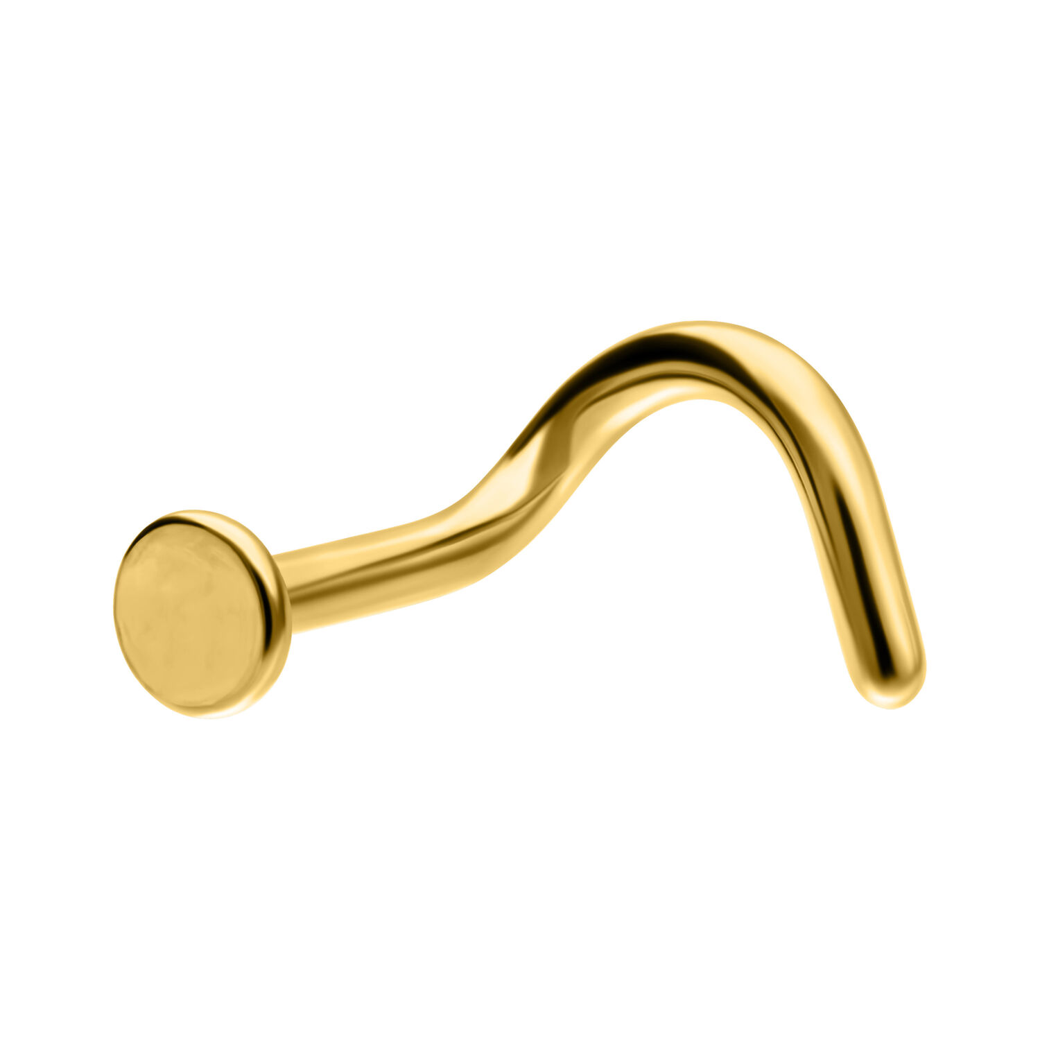 Piercing nasale Basic Disc dorato in titanio Piercing nasale Basic Disc dorato in titanio su sfondo bianco