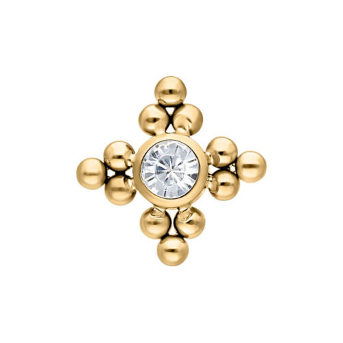 Punta in titanio dorato con cristallo da 3,0 mm, sfondo chiaro