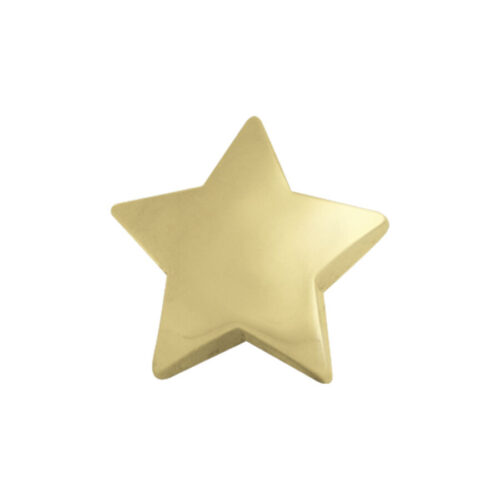 Stella dorata in titanio, 5 mm, su sfondo bianco