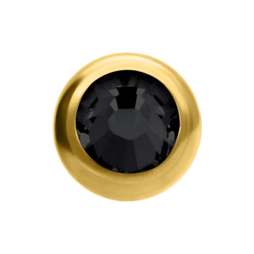 Sfera dorata con cristallo nero, dimensione 5mm