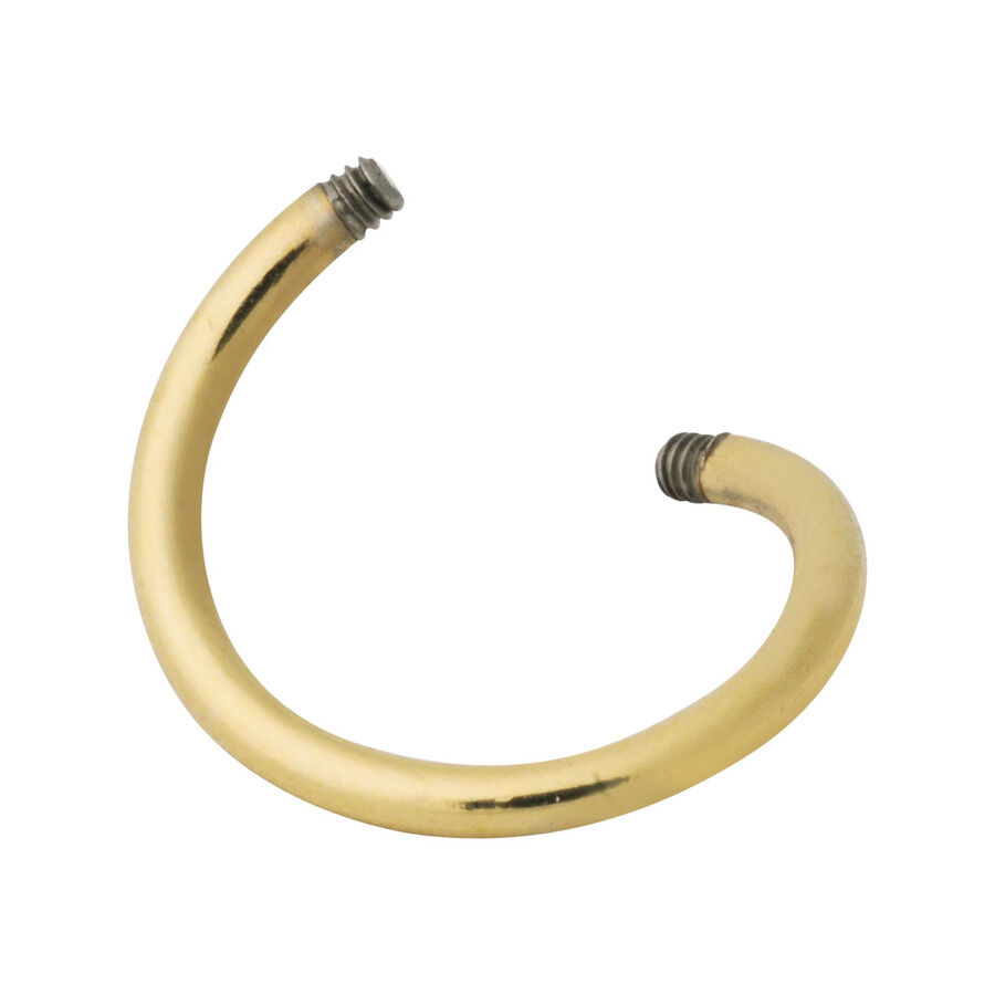 Spirale per il Corpo in Titanio Dorato senza Sfere Spirale per il Corpo in Titanio Dorato con filettatura esterna su sfondo bianco