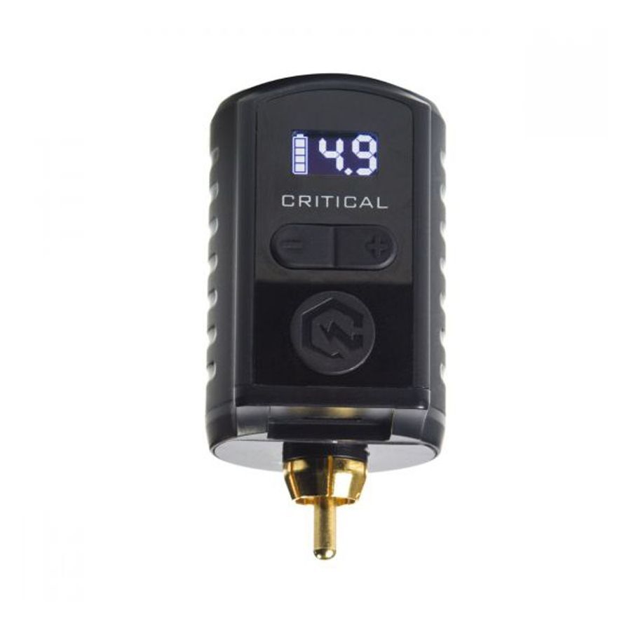 Batteria RCA nera con display digitale e connessione dorata