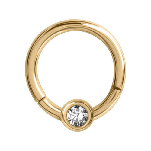 Septum Clicker cristallo in acciaio dorato<!--5e5e7322d59d6-->