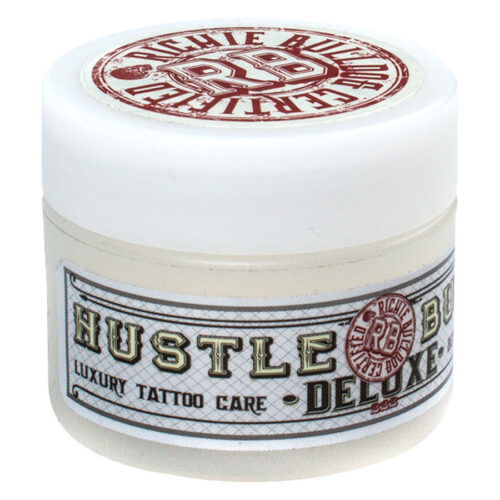 Hustle Butter Deluxe in barattolo bianco, 30 ml, su sfondo neutro