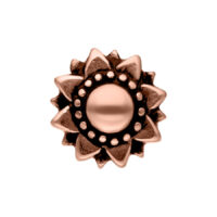 Orecchino Barbell Sunflower in oro rosa su sfondo bianco