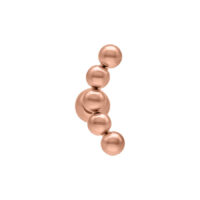 Orecchino Barbell in roségold con cinque sfere su sfondo bianco