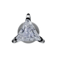 Barbell per orecchio in titanio nero con triangolo cristallino