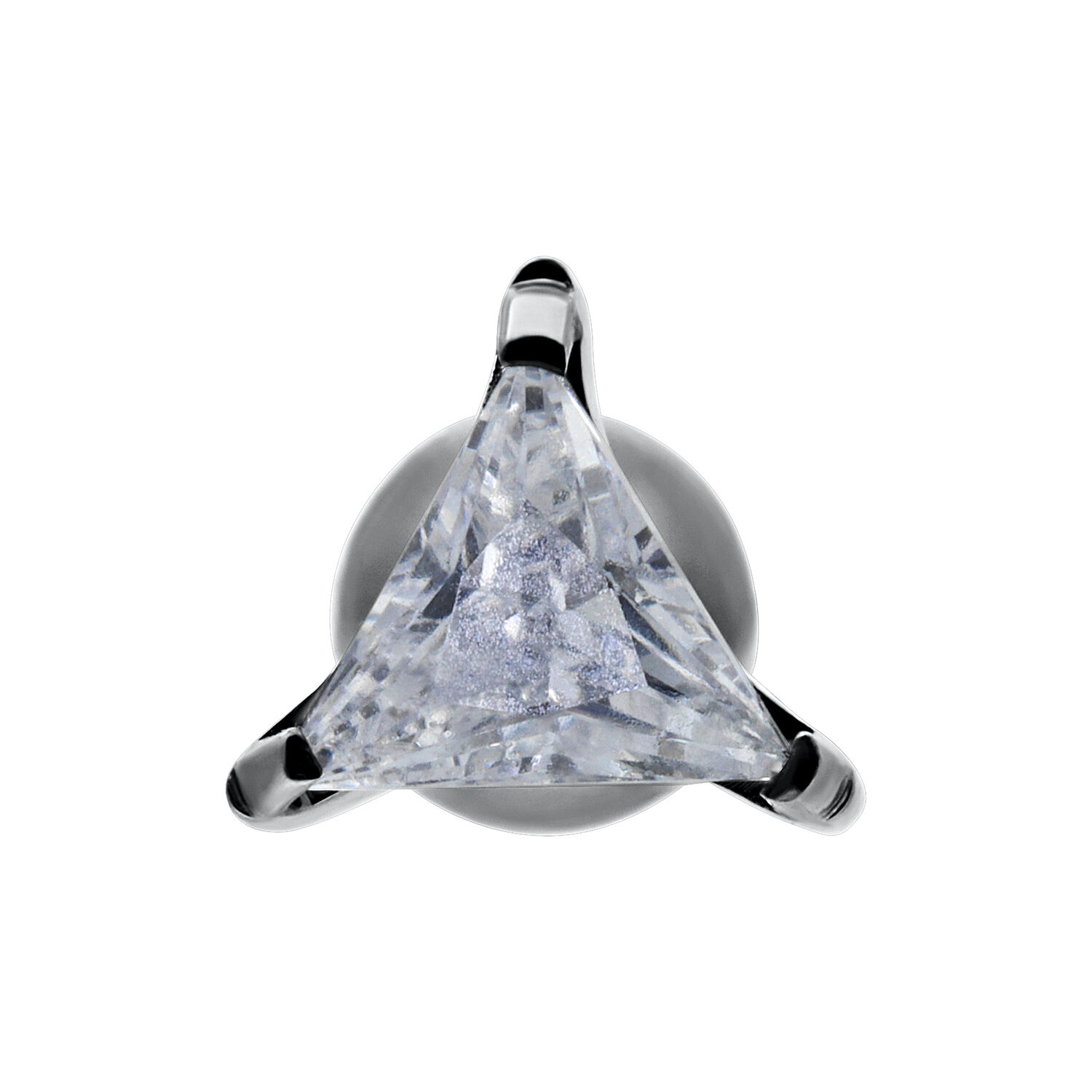 Barbell per orecchio in titanio nero con triangolo cristallino