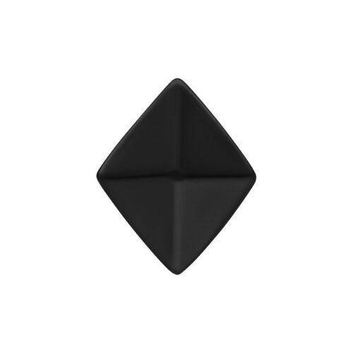 Piramide nera in acciaio chirurgico per filettatura interna su sfondo bianco