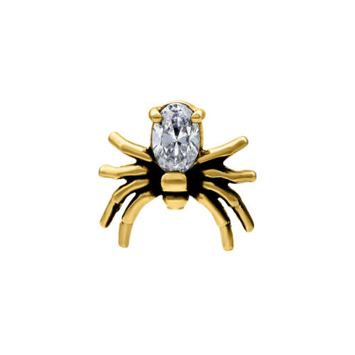 Accessorio a ragno dorato con cristallo chiaro scintillante, filettatura 1,2 mm