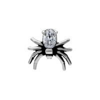 Accessorio Spider Argento in acciaio chirurgico con cristallo chiaro, filettatura 0,8 mm