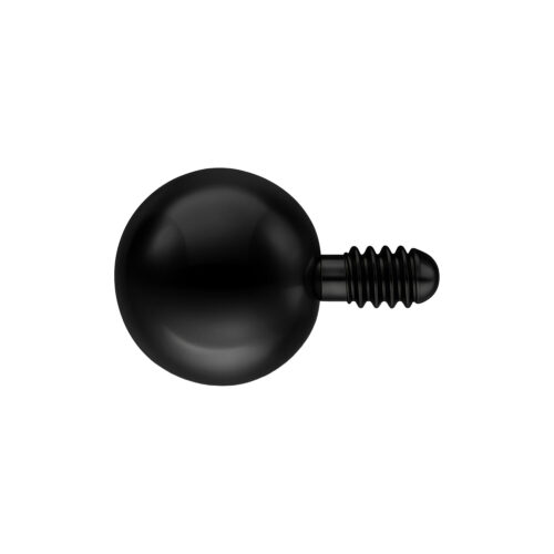 Sfera Labret nera 2,5 mm su sfondo bianco, titanio
