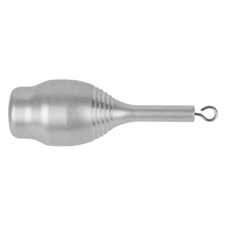 Maniglia Teardrop Argento con gancio su sfondo bianco