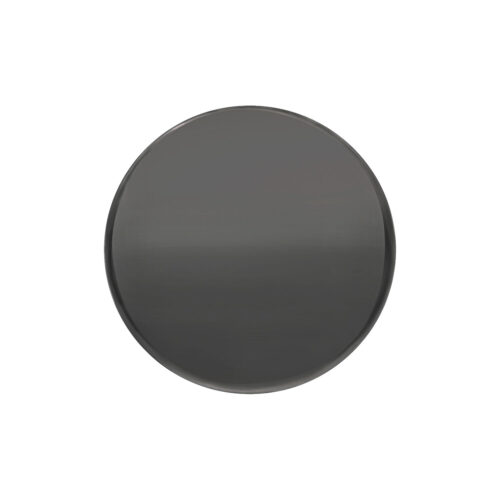 Punta rotonda in titanio nero con superficie liscia su sfondo bianco