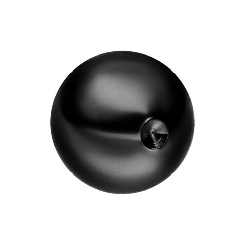 Sfera Clip-In in Titanio Nero su sfondo bianco, dimensione 3-5 mm