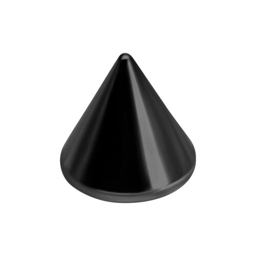 Cono nero in titanio su sfondo bianco, dimensione 4,0 mm