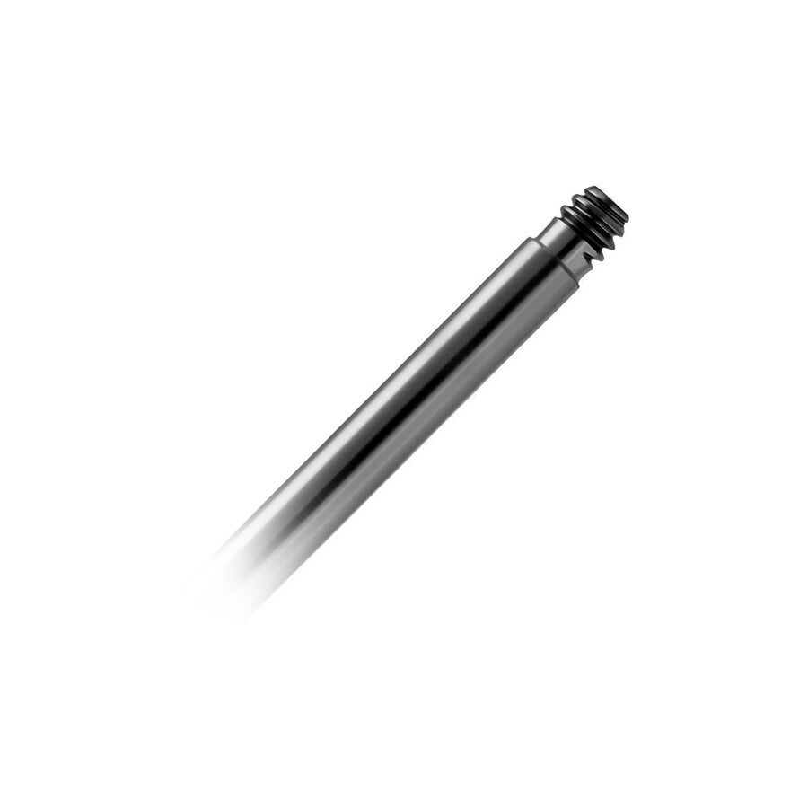 Barra di metallo nera, spessore 1,6 mm, lunghezza 42 mm, su sfondo bianco