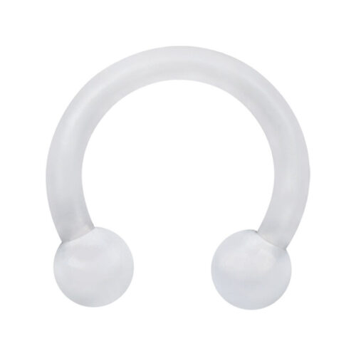 Barbell Circolare Trasparente in Bioplast con spessore di 1,6mm e diametro interno di 12mm su sfondo bianco