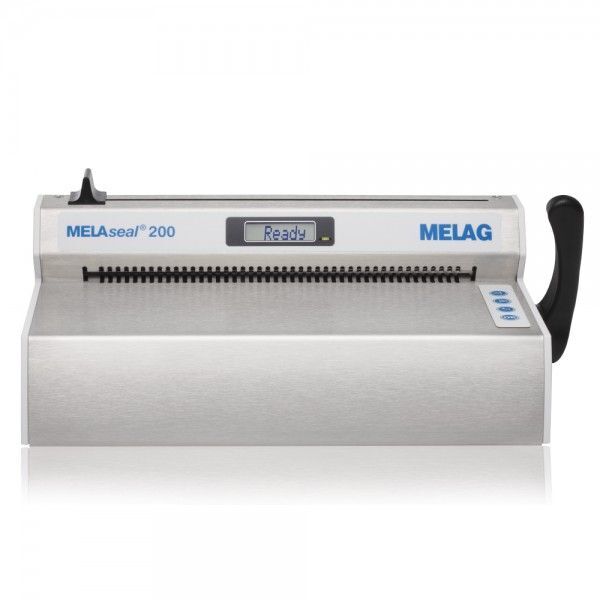 MELAseal 200 sigillatrice con involucro in acciaio inox Sigillatrice MELAseal 200 in acciaio inox su sfondo bianco