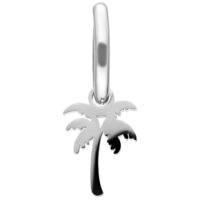 Orecchino argento con ciondolo a palma su sfondo bianco