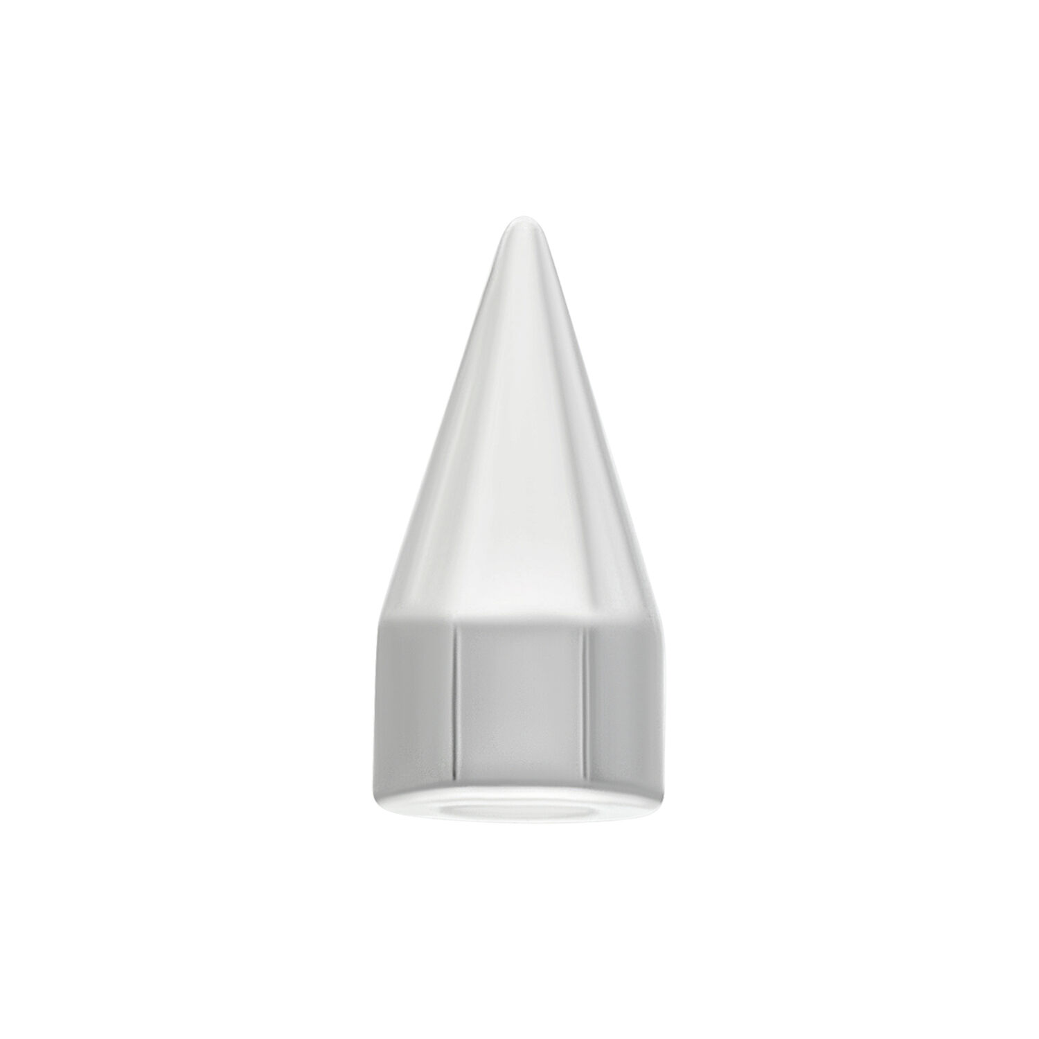 Cono a Spillo Largo Micro Argento Cono a spillo argento in acciaio chirurgico su sfondo bianco