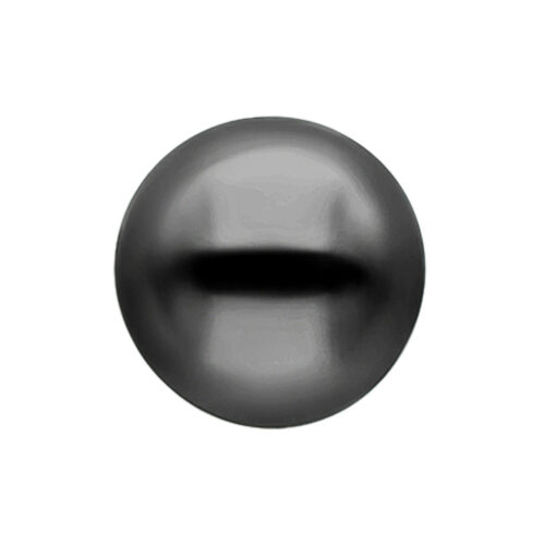 Sfera nera in acciaio chirurgico su sfondo bianco