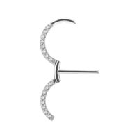 Clicker per capezzolo in acciaio chirurgico 316L con cristalli chiari, lunghezza 13mm