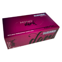 Guanti in nitrile neri - Euronda Monodark Guanti in nitrile neri Euronda Monodark nella confezione su sfondo bianco