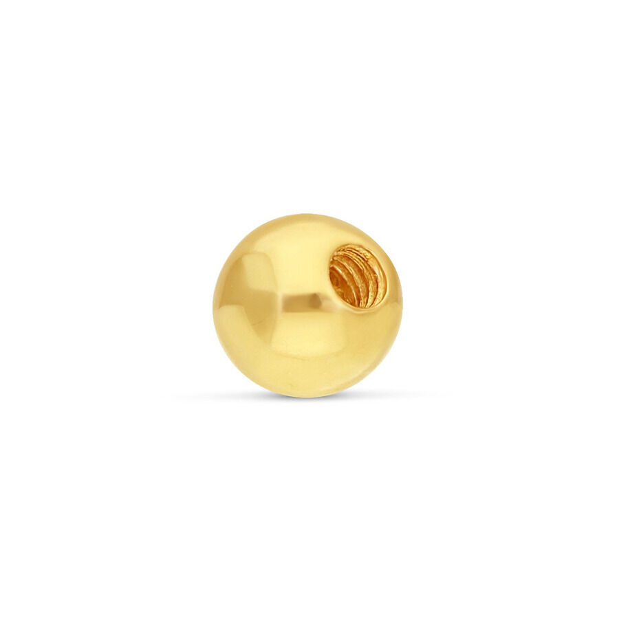 Attacco in oro 18k con filettatura interna su sfondo bianco