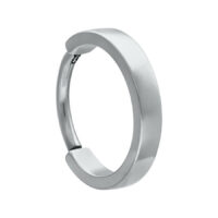 Clicker in argento in acciaio chirurgico 316L su sfondo bianco