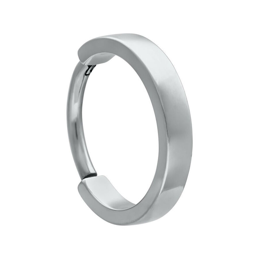 Clicker in argento in acciaio chirurgico 316L su sfondo bianco