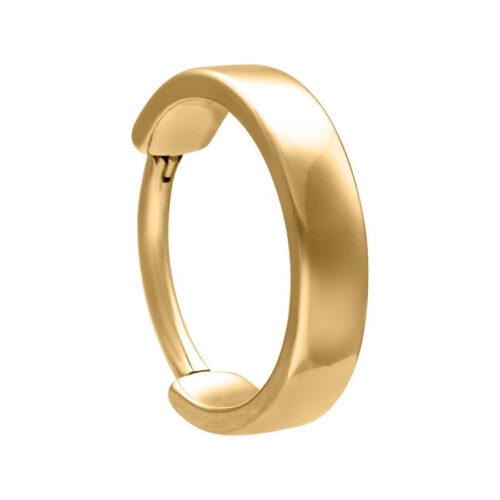 Anello piercing dorato, 12mm di diametro interno, su sfondo bianco