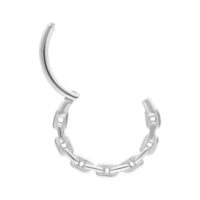 Clicker Anchor Chain color argento con diametro di 12mm su sfondo bianco