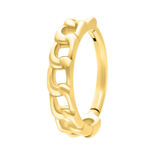 Anello piercing dorato con design a catena, 8,0 mm di diametro interno
