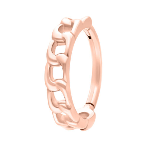 Anello incernierato in oro rosa, 8,0 mm di diametro interno, su sfondo bianco