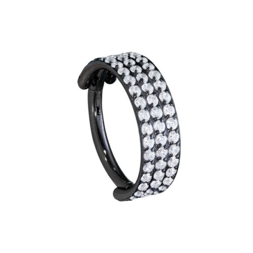 Hinged 3 Rings Crystal Clicker Acciaio<!--6040eec5ccef4-->