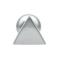 Barbell Triangolo Argento con filettatura esterna su sfondo bianco