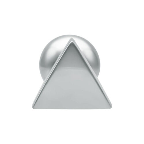 Barbell Triangolo Argento con filettatura esterna su sfondo bianco