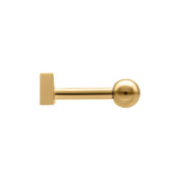Barbell Triangolo Dorato in Acciaio Chirurgico Barbell Triangolo Dorato con sfera su sfondo bianco