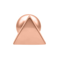 Barbell Piercing Triangolo in Oro Rosa su sfondo bianco