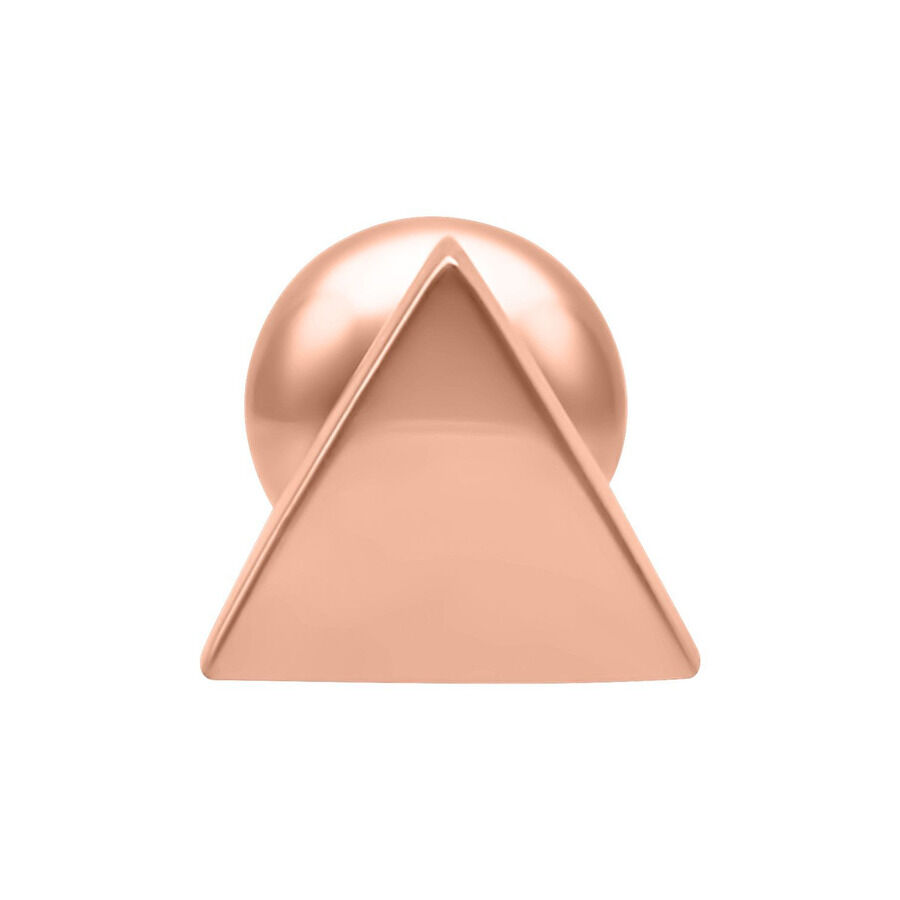 Barbell Piercing Triangolo in Oro Rosa su sfondo bianco