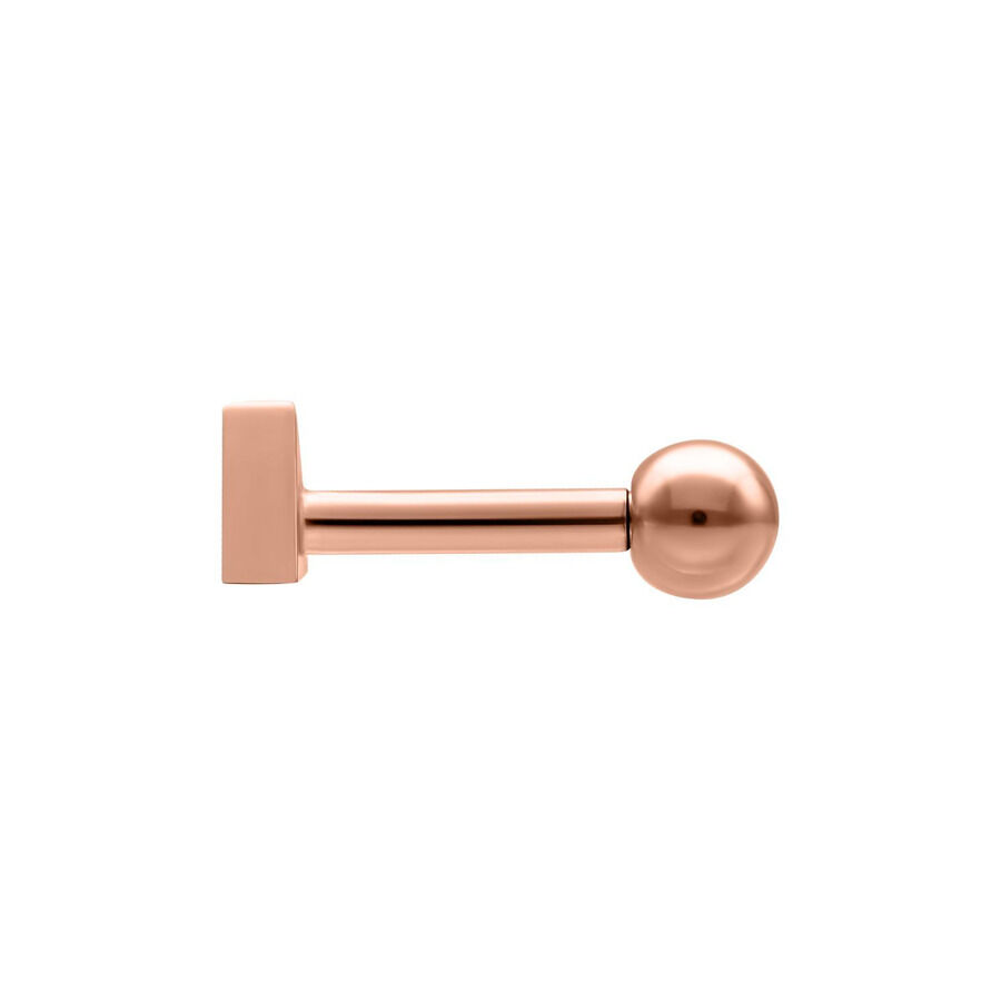 Barbell oro rosa con triangolo e sfera su sfondo bianco
