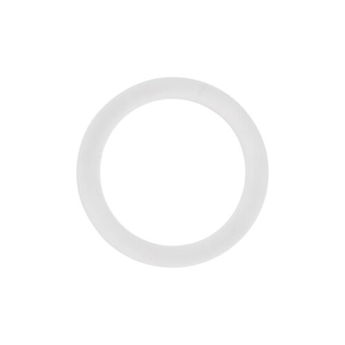 O-Ring bianco in silicone su sfondo bianco, circolare