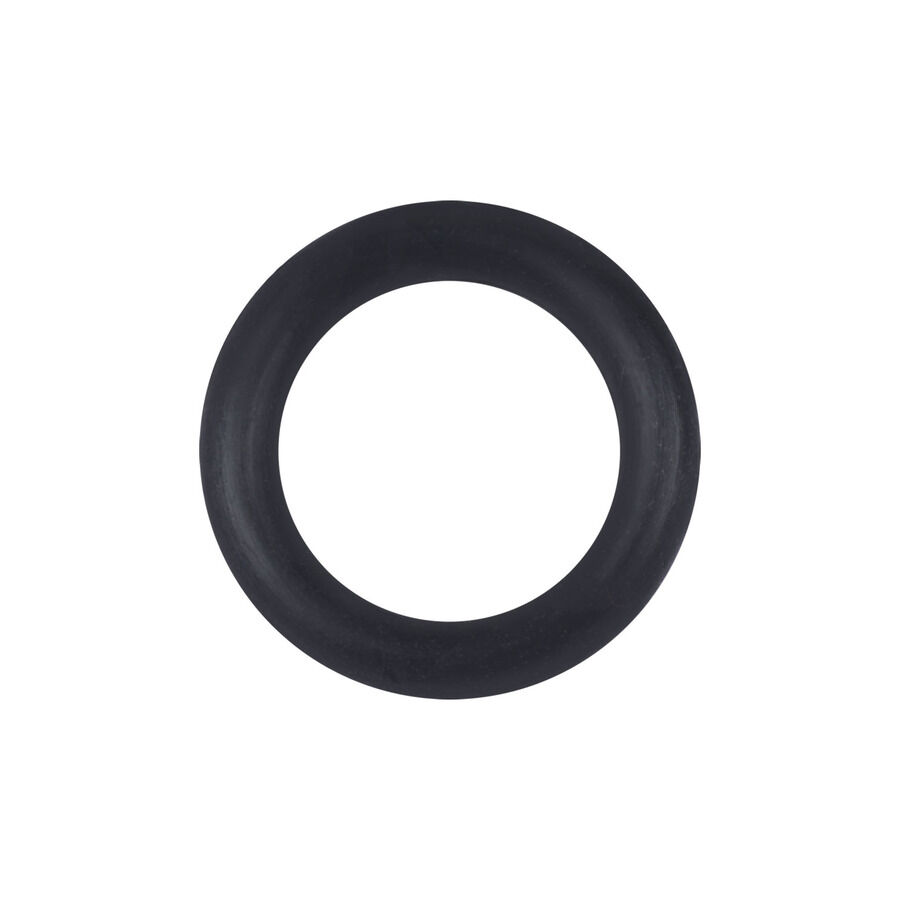 O-Ring nero in silicone su sfondo bianco, rotondo