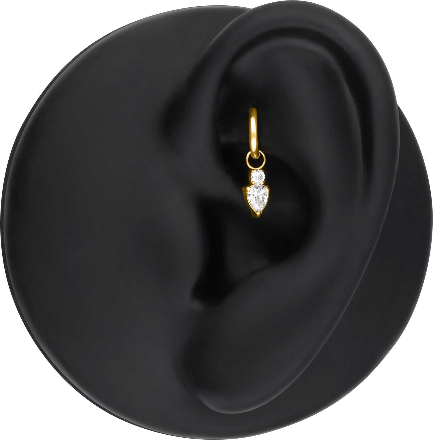 Pendente Mystic Crystal in oro su modello di orecchio nero