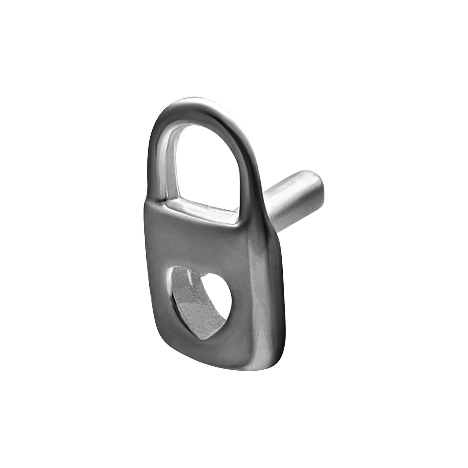 Attacco nero Push Fit Lock in argento su sfondo bianco