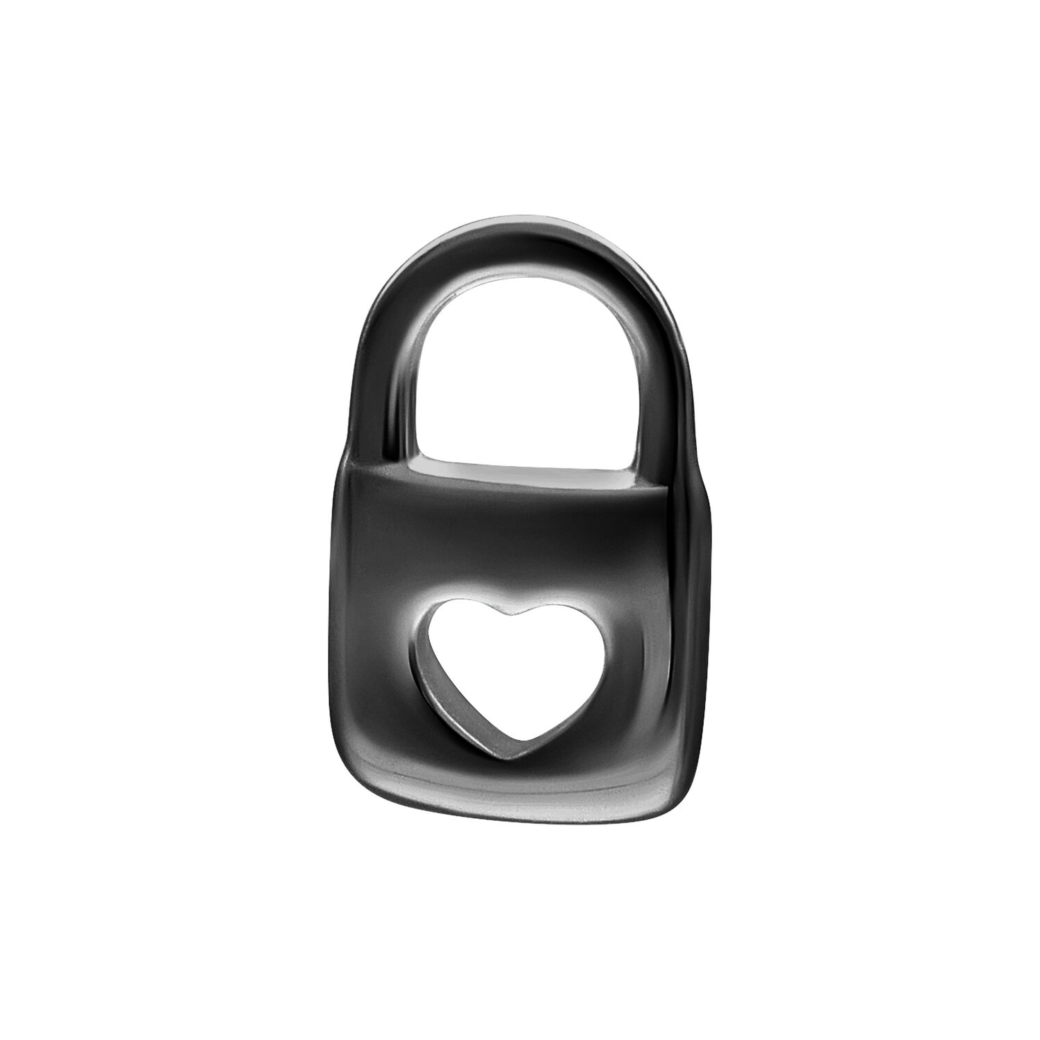 Attacco nero Push Fit Lock con forma a cuore su sfondo bianco