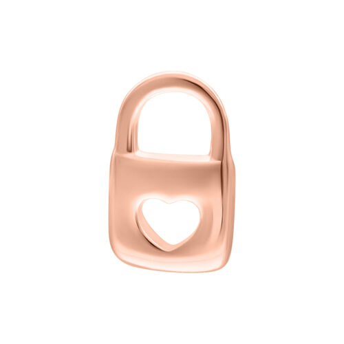 Inserto Push Fit in rosé gold con ritaglio a forma di cuore su sfondo bianco