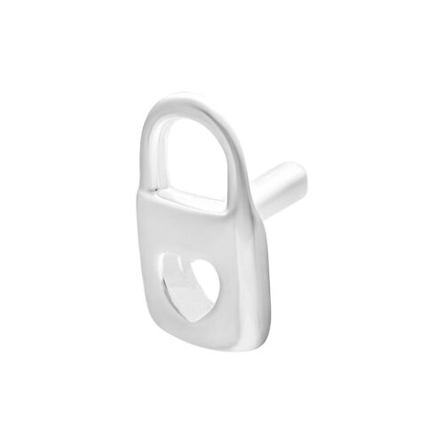 Accessorio Push Fit Lock Argento con design a forma di cuore su sfondo bianco